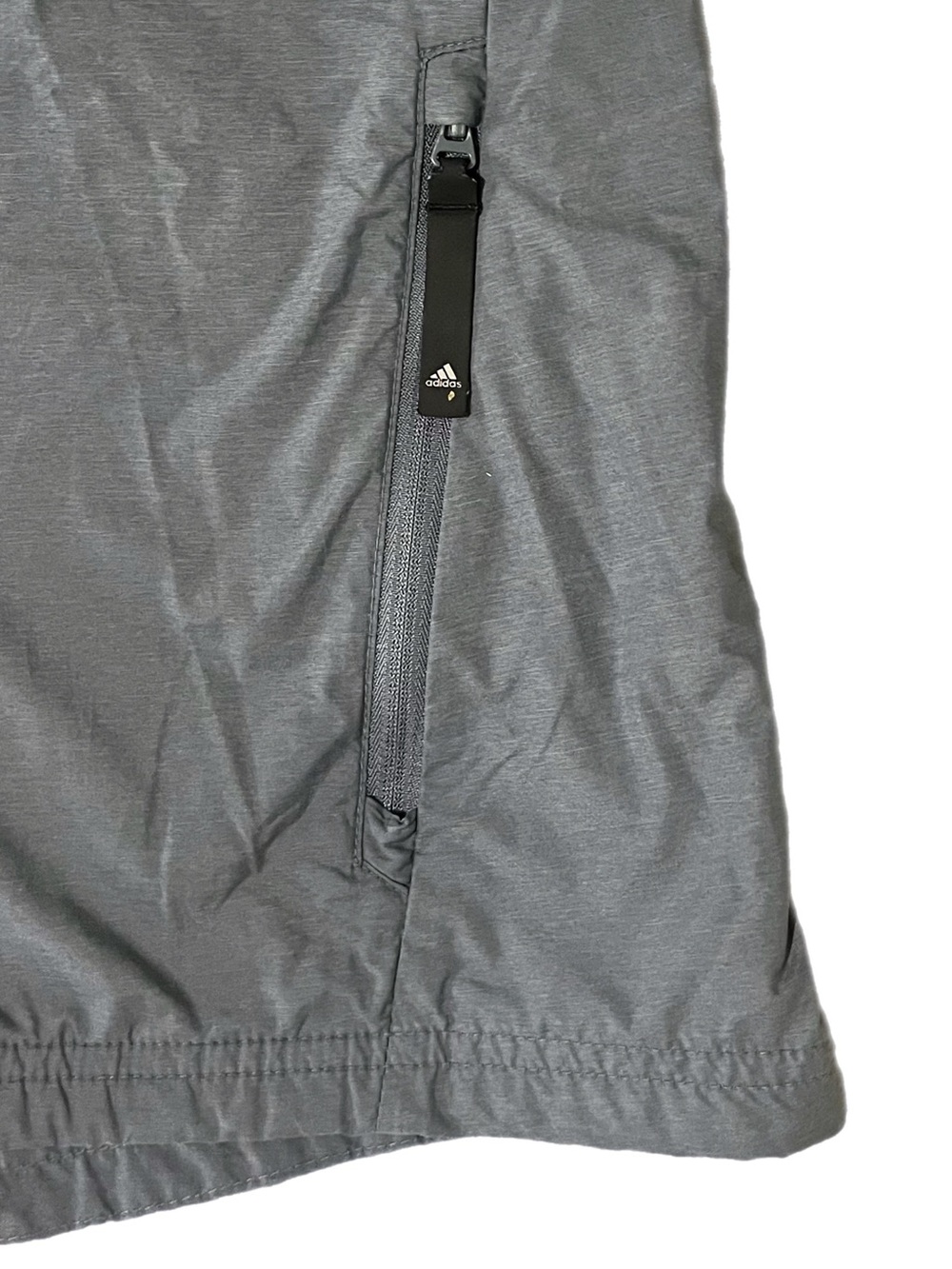🪨 Adidas Hooded Windbreaker Jacket in Charcoal Gray | Men’s Sz XS - Picture 4 of 14
